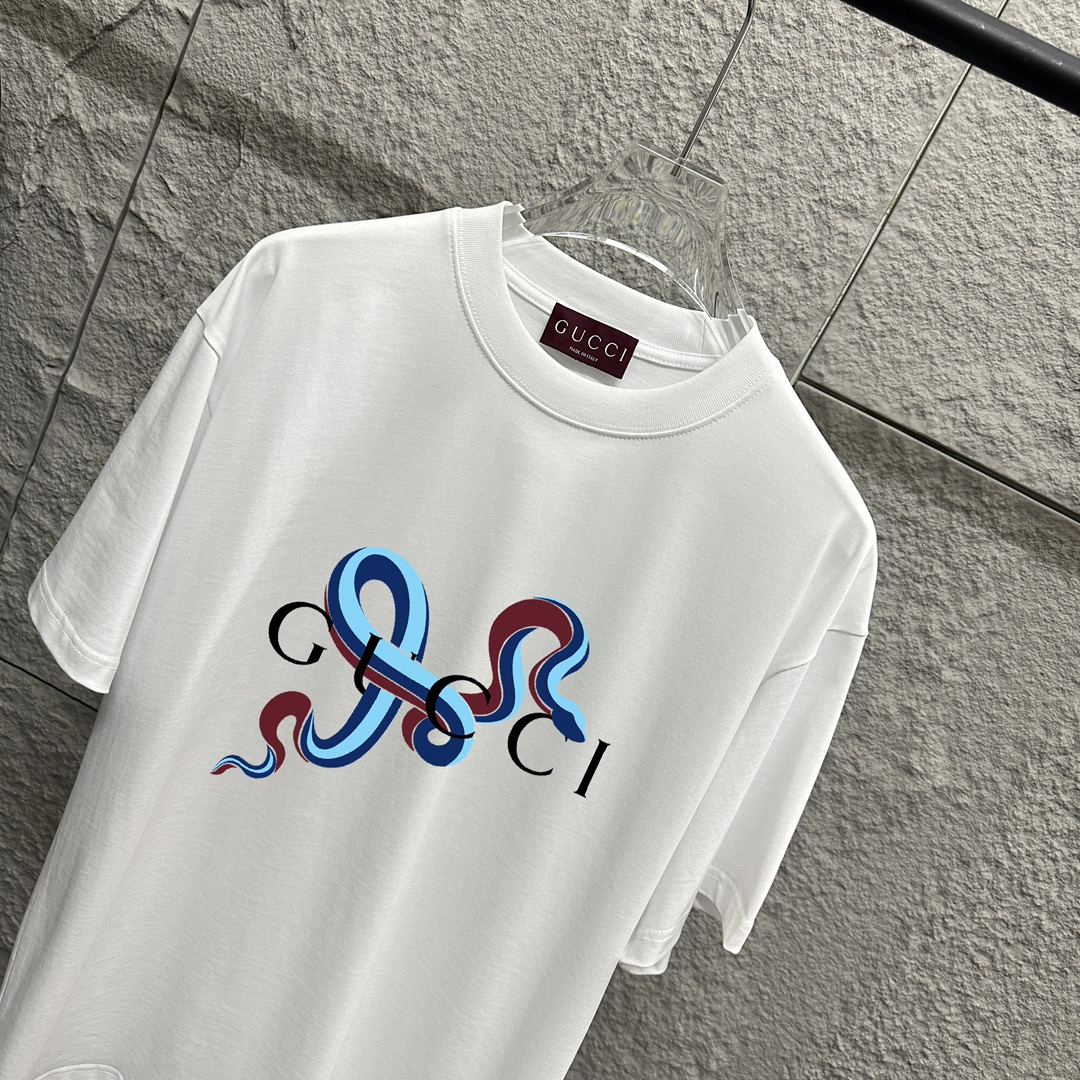 Gu Gucci* 2025 Año de la Serpiente, nuevo estilo primavera-verano, estampado clásico de doble G con serpiente en el pec…