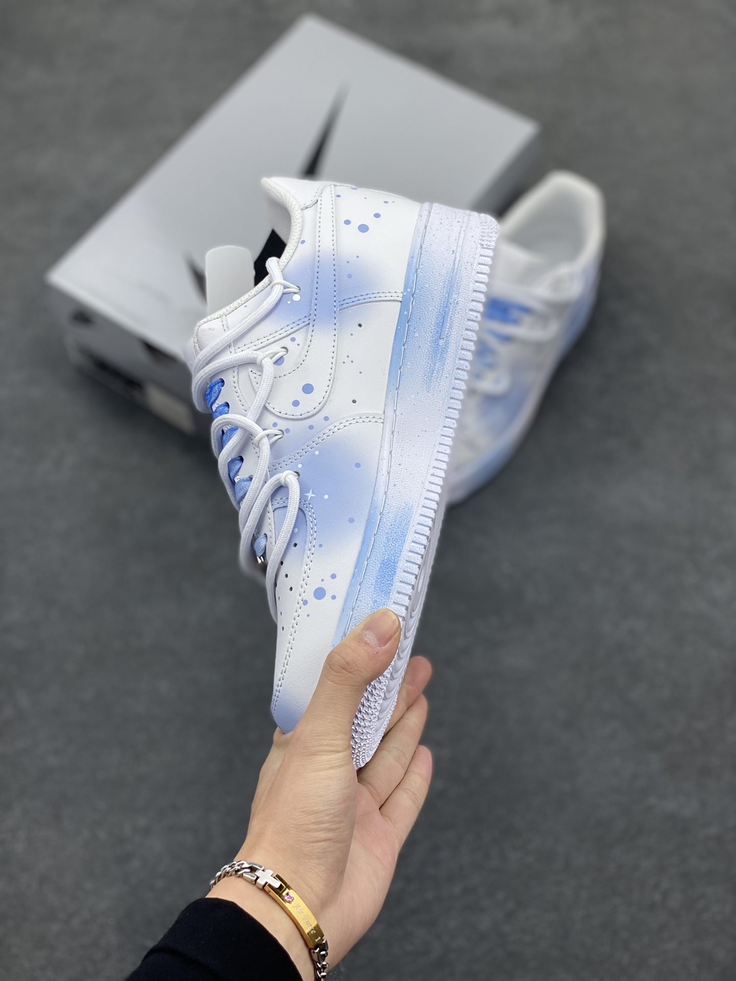 图片[3]-Nike Air Force 1 Low’07 雪花扎染 空军一号绑带低帮休闲板鞋 定制皮料 原厂3D打印 定制鞋盒 原楦原纸板 纯正空军版型 内置全掌气垫 货号：ZH0316-057 尺码：36 36.5 37.5 38 38.5 39 40 40.5 41 42 42.5 43 44 44.5 45-选品中心
