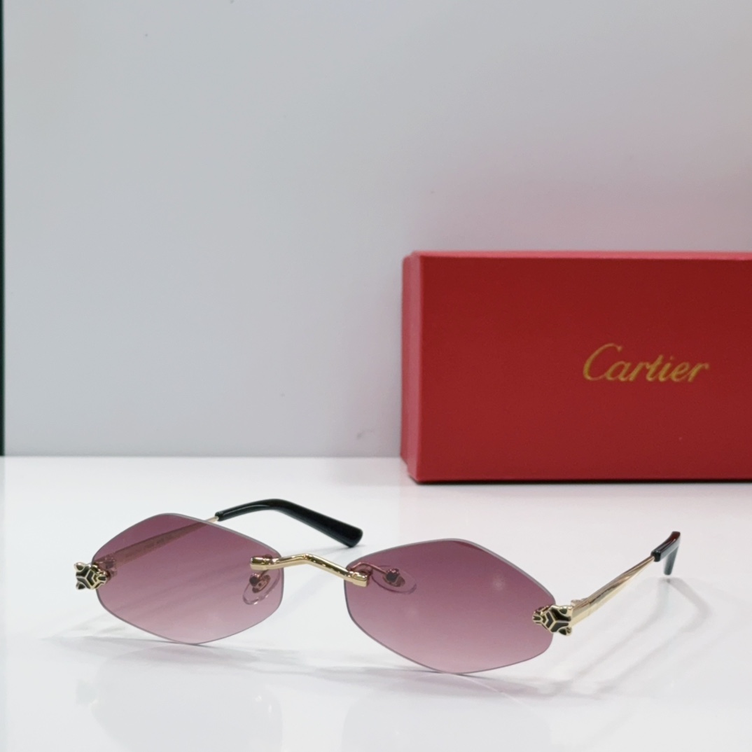 Cartier 无框 太阳镜 金属 多边形