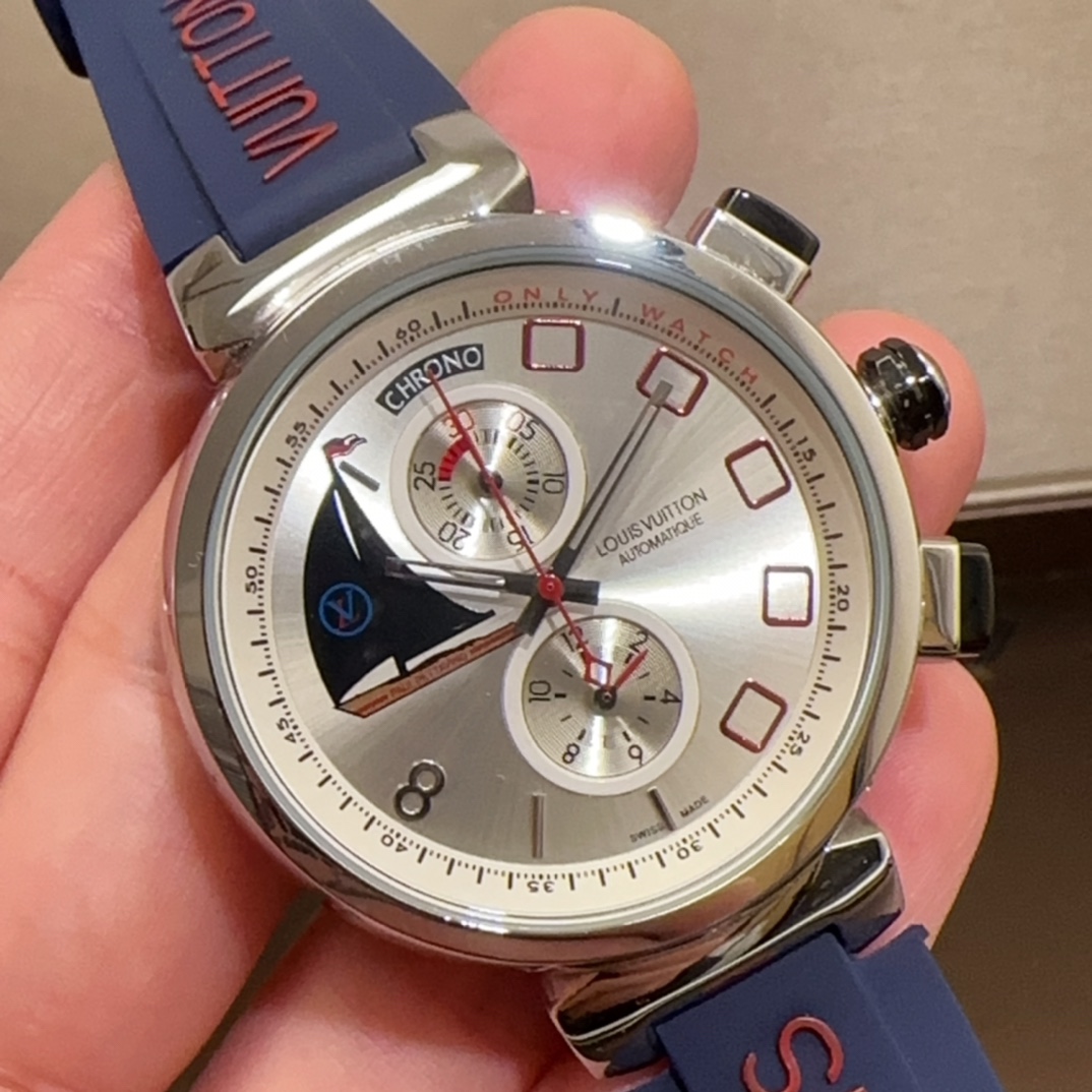Luxury Louis Vuitton Watch: Japanese Run-System, Nightlight, Stainless Steel, 42mm Size - 图片 7