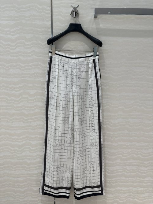 Coach Deja Vu Print Silk Wide-Leg Pants | Spring Collection 1 Coach Deja Vu Print Silk Wide-Leg Pants | Spring Collection