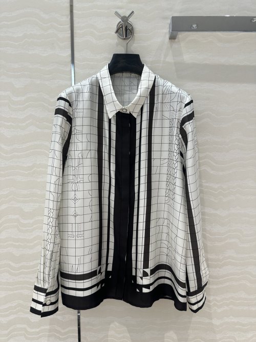 Coach Deja Vu Print Silk Shirt, Designer Blouse, Available in Multiple Sizes 1 Coach Deja Vu Print Silk Shirt, Designer Blouse, Available in Multiple Sizes