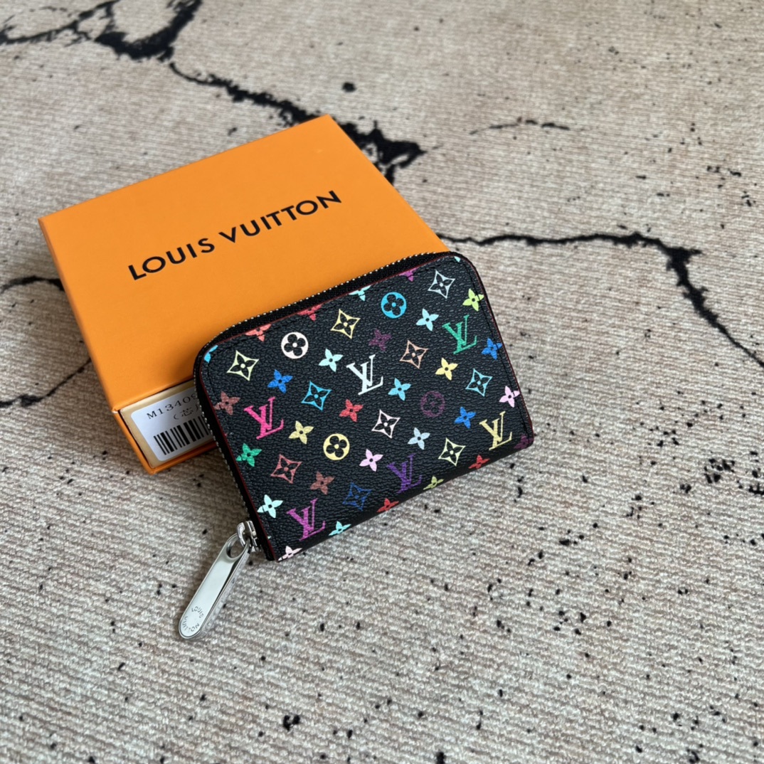 芯片版💕顶级原单 LV x TM Zippy Coin Purse M13409黑彩(三彩-村上隆) 作