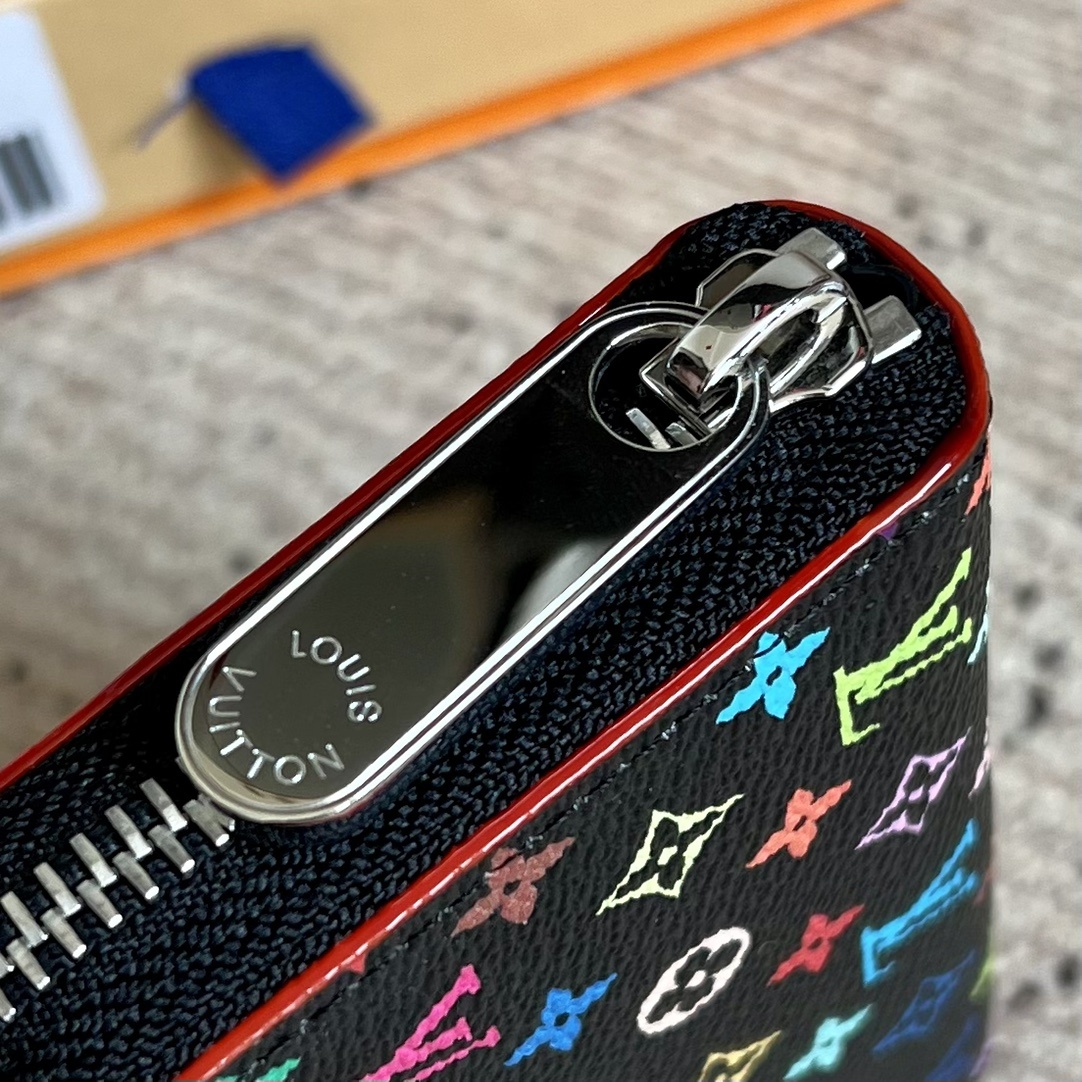 芯片版💕顶级原单 LV x TM Zippy Coin Purse M13409黑彩(三彩-村上隆) 作