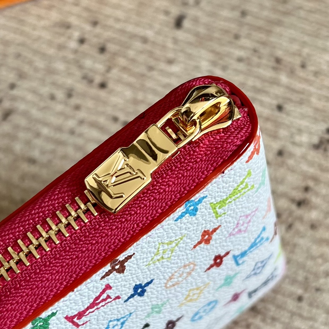  芯片版顶级原单 LV x TM Zippy Coin Purse M13409白彩（三彩-村上隆） 
