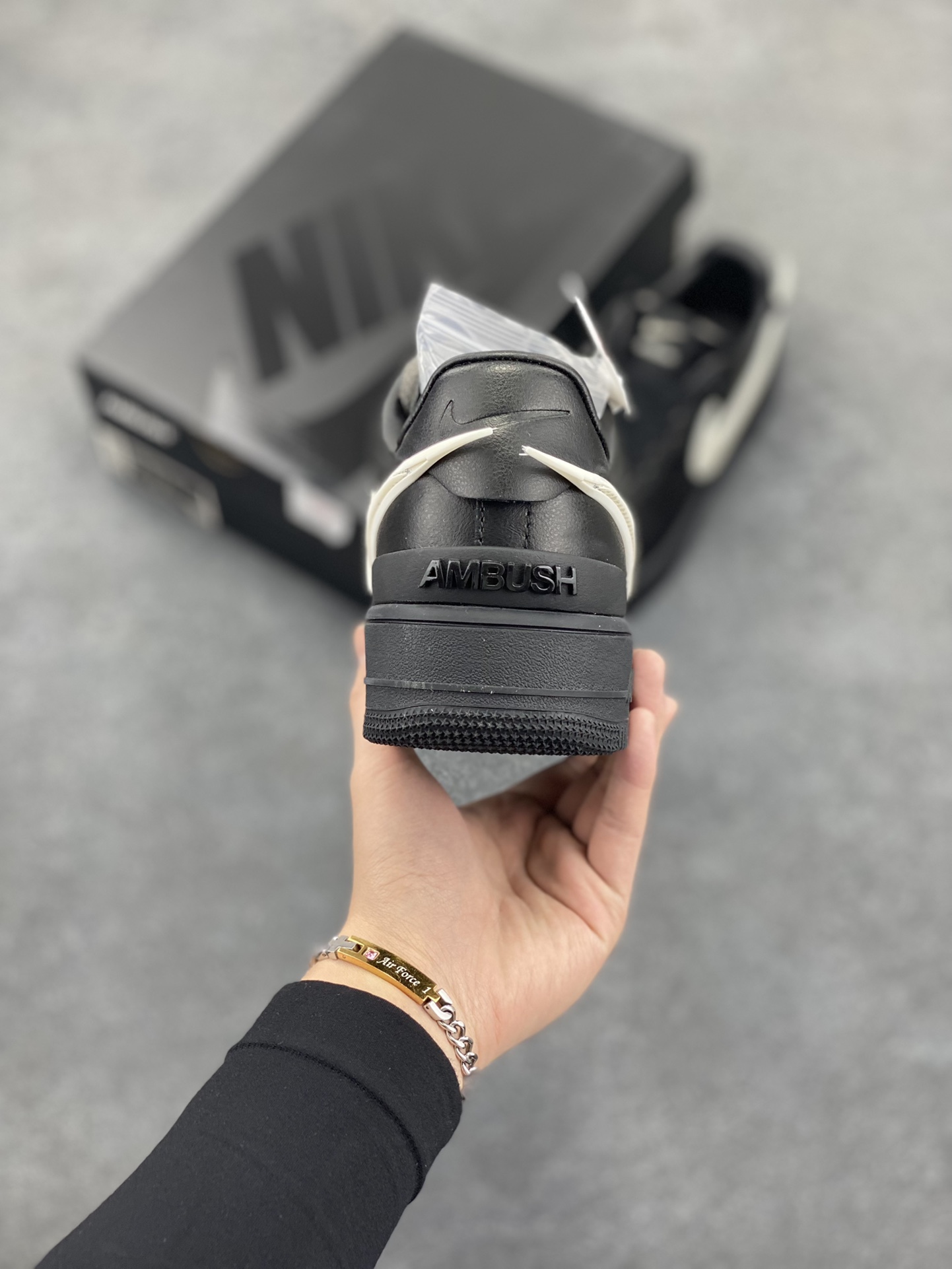 图片[4]-韩裔美籍设计师Yoon Ahn主理时尚品牌AMBUSH x Nike Air Force 1 Low SP\”Phantom\”空军一号宽底版系列低帮百搭休闲运动板鞋 货号：DV3464-001 尺码：36 36.5 37.5 38 38.5 39 40 40.5 41 42 42.5 43 44 44.5 45-选品中心