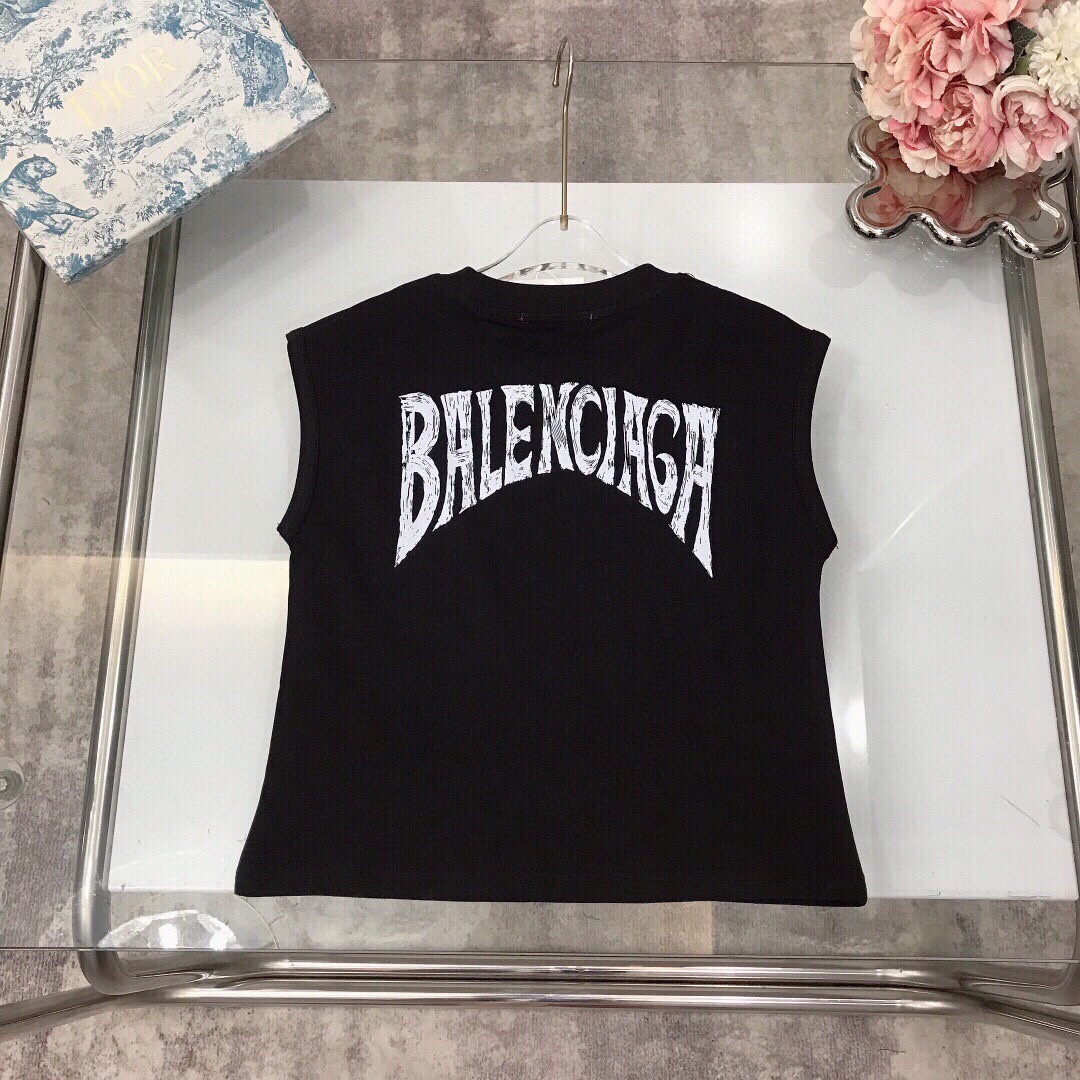 “Shoulderless Vest: Unique Logo Print, Heavy Cotton, High-Fashion Design” - 图片 9