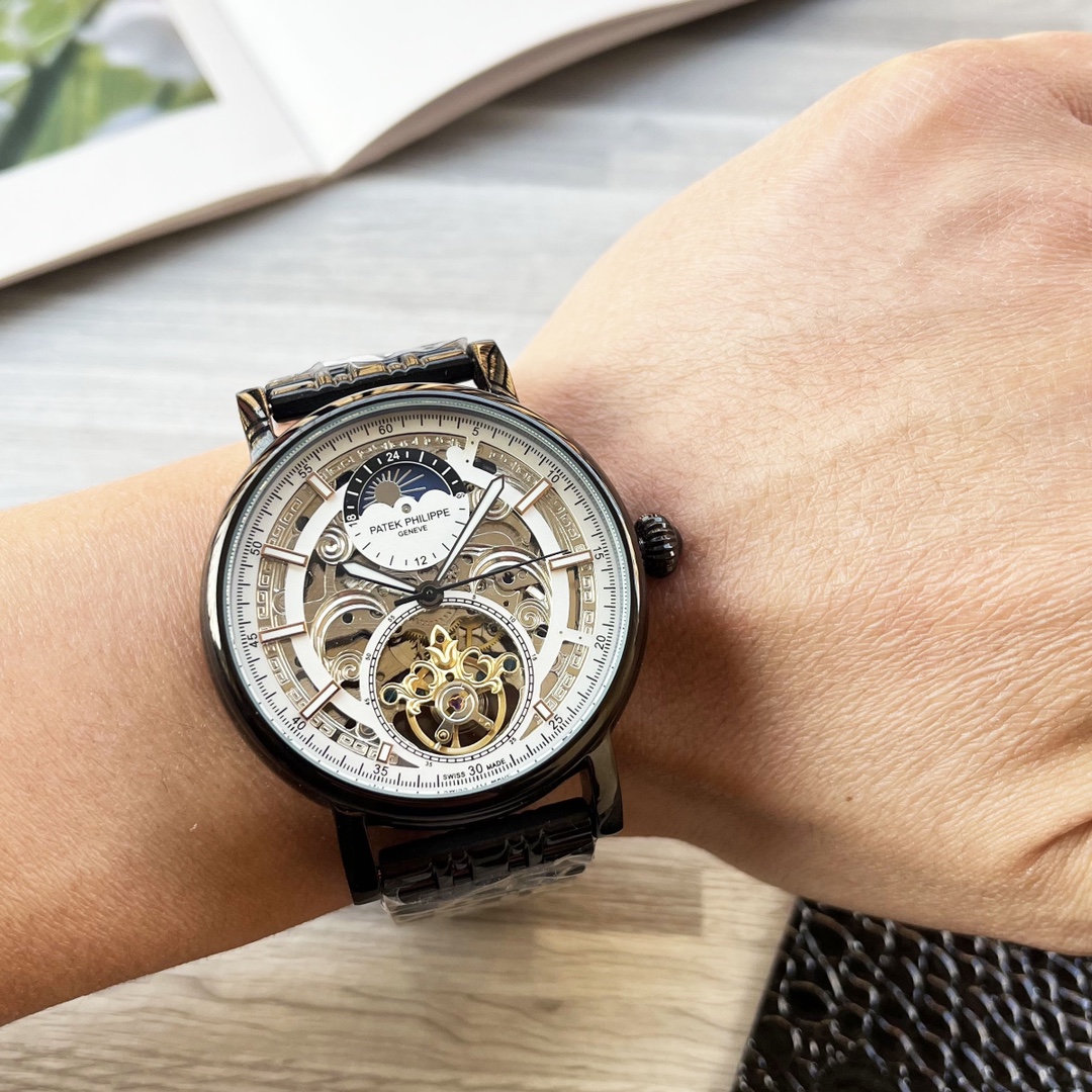 NO:147389,Unified, complex timepiece, luxurious and atmospheric, classic new products, shockingly launched [Latest] Patek Philippe hollow design [Type] boutique men's watch [Watch strap] real cowhide strap [Movement] high-end fully automatic mechanical movement [Mirror] mineral reinforced glass (more high definition) Elegant taste, vast and atmospheric, ingenious, wrist treasure, dimensions, diameters, thicknesses, 12.5mm, and hot sale!  Welcome to reprint!  ,,patek philippe,cowhide19860909统一 复杂时计 奢华大气 经典新品 震撼上市【最新】百达翡丽 镂空设计【类型】精品男士腕表【表带】真牛皮表带【机芯】高端全自动机械机芯【镜面】矿物质强化玻璃（更高清） 品味高雅 浩瀚大气 匠心独运 腕间瑰宝 尺寸直径42mm厚12.5mm热卖上市！欢迎转载！,,patek philippe,cowhide,Watch