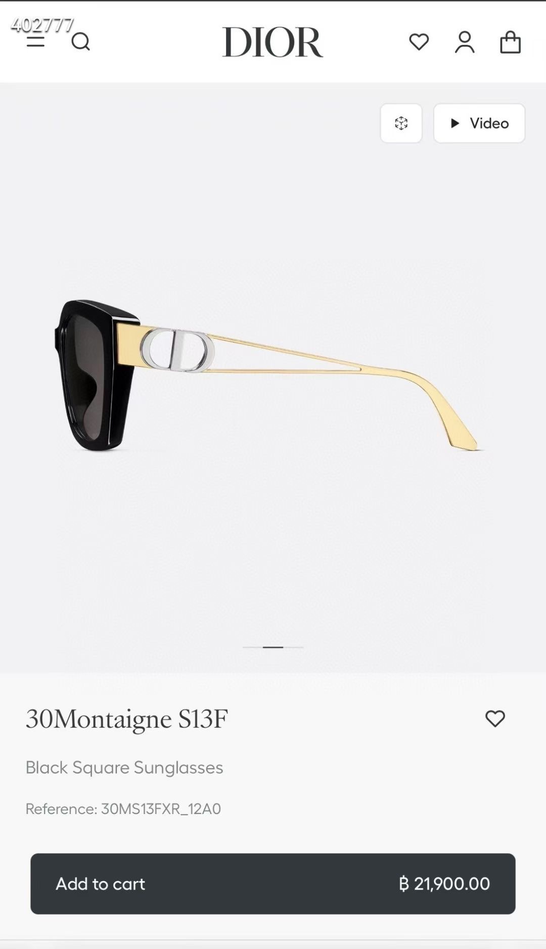 ‼️ 官网图 DIOR这款太阳眼镜采用正方形造型，富有都市优雅风情，提升系列格调。黑色醋酸纤维镜框，搭配