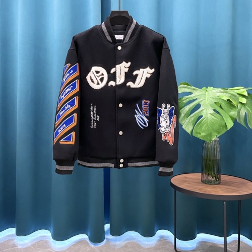 Off-White Baseball Jacket, Wool Blend, Designer Streetwear, Limited Edition 1 Off-White Baseball Jacket, Wool Blend, Designer Streetwear, Limited Edition
