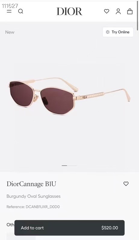 ‼️DIOR
MODEL：DiorCannage B1U 
SIZE：57口14-140