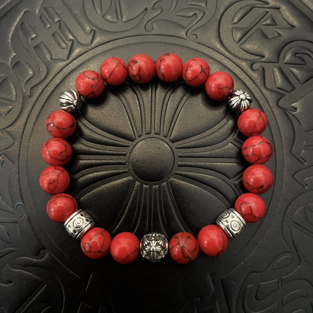 NO:106198,New [Counter Quality] Chrome Hearts Croxin Classic retro multi-element red turquoise bracelet bracelet with different concave and convex shapes presents unique styles Cross Scout flowers are Croxin's ambitions, so they last longer. Genuine version of Chrome Hearts Croxin, different from the market ordinary light version, benchmark the quality of the version, look at the details of the letter printing, the degree of retro old gray oxygen. Seiko version!  !  !  Pure handmade ~ Authentic model opening must-have fashion and fashion, both men and women can wear it, same style for couples, original official website, rock punk style silver style, retro elements, trendy and versatile!  , jewelry boutique, chrome hearts, chrome hearts, bracelet19860909新款【专柜品质】Chrome Hearts克罗心 经典复古多元素红松石手链手串,凹凸造型不同的花纹设计风格 呈现出与众不同 十字架 童军花是克罗心的志 所以更经久不衰 正品打版Chrome Hearts克罗心 区别市场普通轻版 对版对标品质 看字印细节 复古做旧灰氧程度.精工版本！！！ 纯手工打造 ～正品开模潮流时尚必备 男女均可佩戴 情侣同款 官网原版 摇滚朋克泰银风格 复古元素 潮流百搭！,饰品精品,chrome hearts,chrome hearts,bracelet,Jewelry