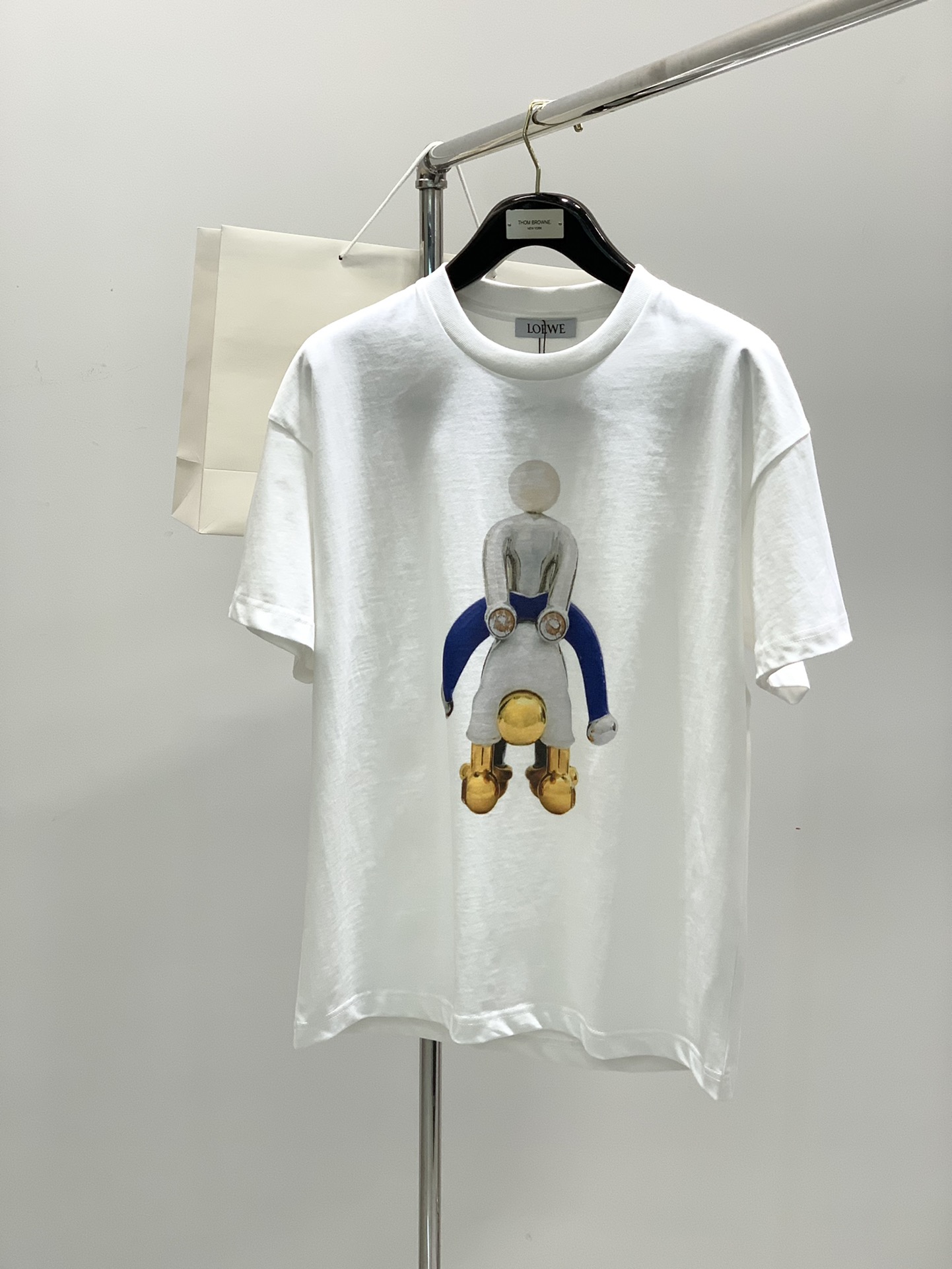 ，Loewe 罗意威，2025春夏最新款，时尚休闲圆领短袖T恤，原单狠货，简约舒适，版型不挑人，采用进口