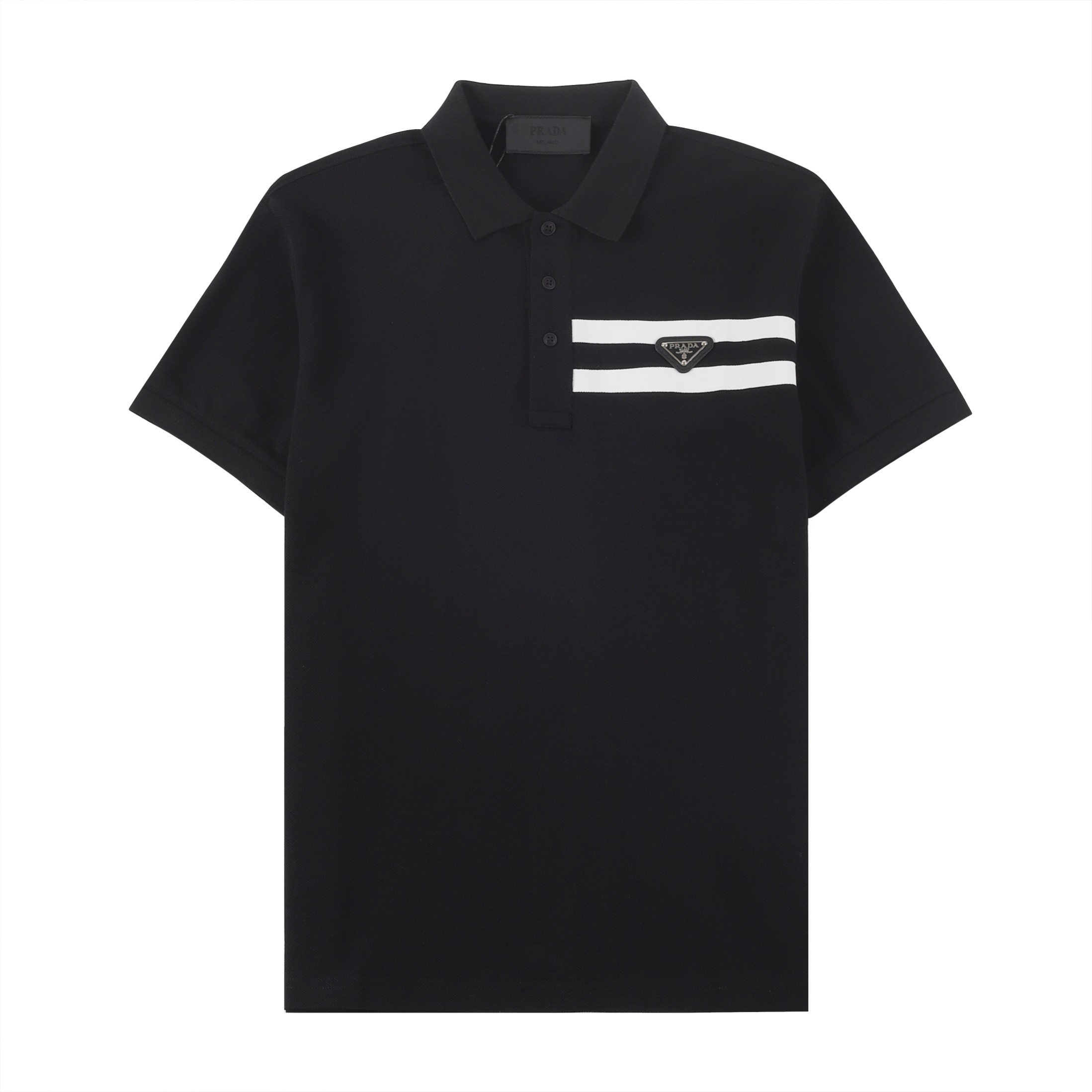 PRAD* 2025SS POLO con solapa de primavera y verano nuevo estilo. Combinación de colores personalizada en la parte delan…
