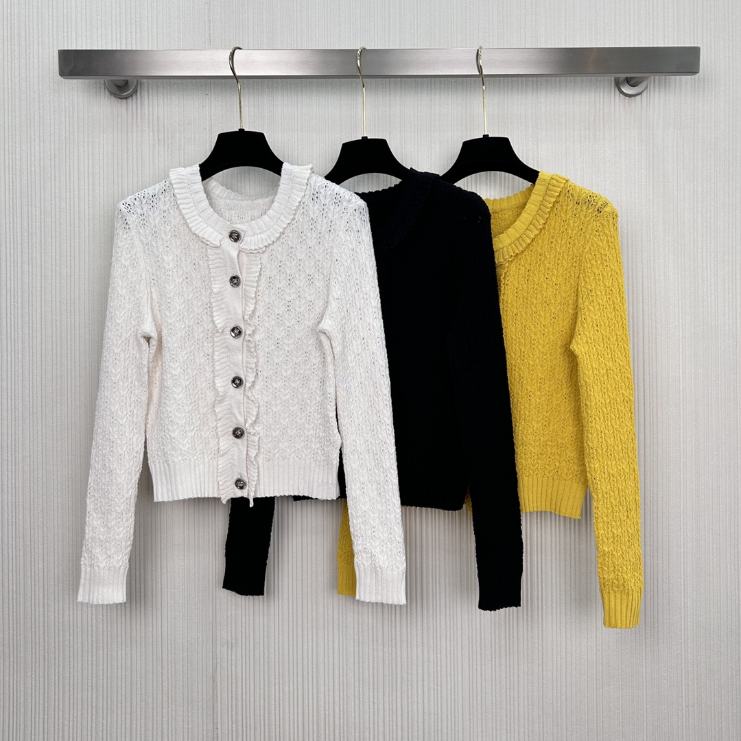 Elegant French Style Knitted Cardigan with Lace Trim - Chic & Versatile 2 i1737088815 7817 0