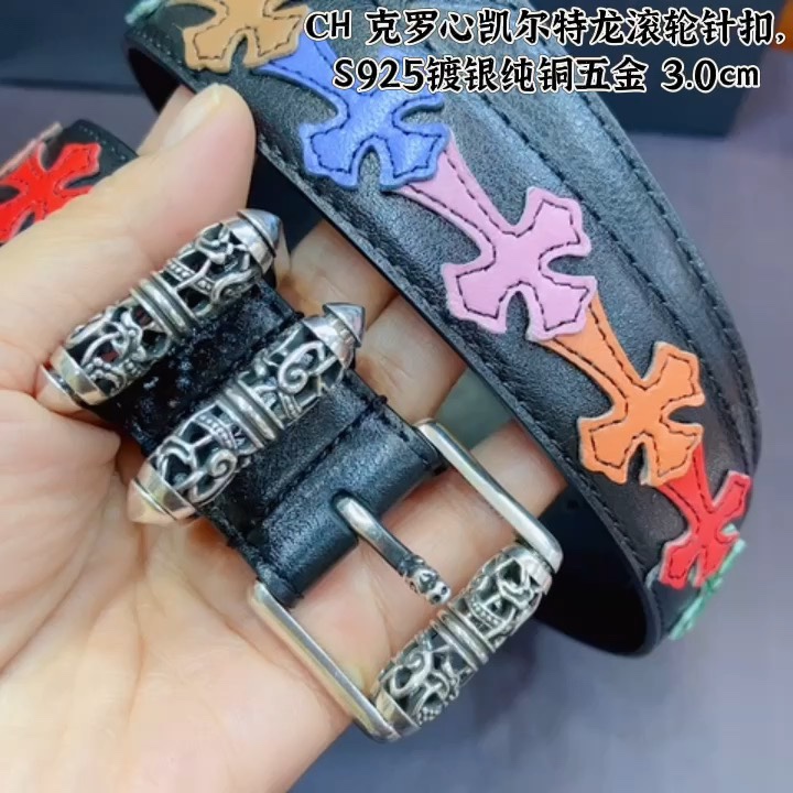 𝐂𝐡𝐫𝐨𝐦𝐞𝐇𝐞𝐚𝐫𝐭𝐬 Croxin Celticolong Series Vine Kolom Roller Pin Egle, S925 Verzilverde zuivere koperen hardware met boom Cream Bar aangesloten Rode Kruisgordel, retro trend, breedte 3,0 cm, P310