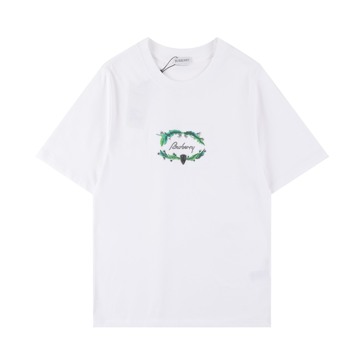 BBR Burberry* Camiseta de manga corta nueva para primavera/verano 2025SS, con el mismo bordado floral que en la web ofi…