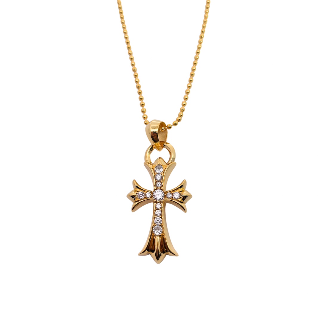 NO:114906,Croxin Gold-plated full diamond water drop cross Matched with round bead chains Gold-plated Hand-made white diamonds Inlaid with high-quality texture Fashion matching size: 65cm Code: 201200, jewelry boutique, chrome hearts, gold plating19860909克罗心 镀金满钻水滴十字架 搭配圆珠链 镀金 手工镶嵌白钻 质感高级 时尚搭配 size:65cm 编码:201200,饰品精品,chrome hearts,gold plating,Jewelry