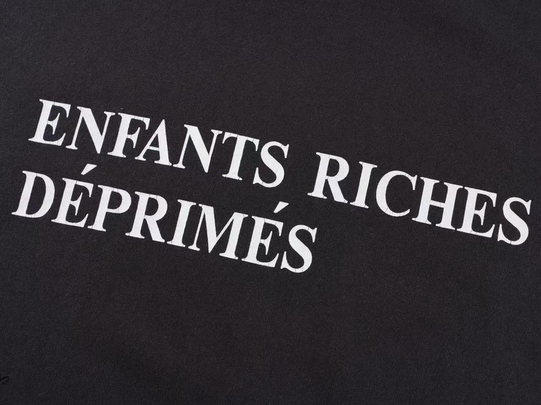 Enfants Riches Déprimés Black Distressed Logo Cotton T-Shirt 5 i1737827182 3633 3