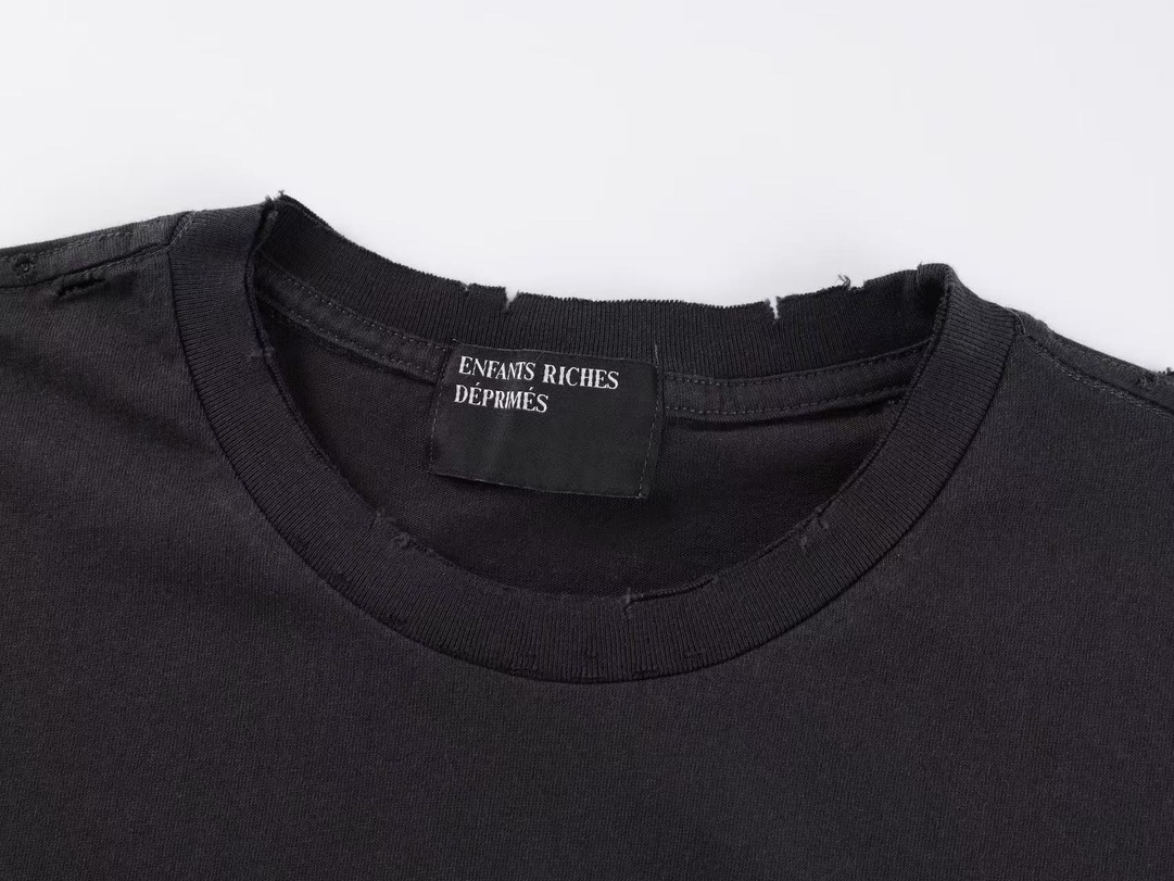 Enfants Riches Déprimés Black Distressed Logo Cotton T-Shirt 4 i1737827182 7451 2