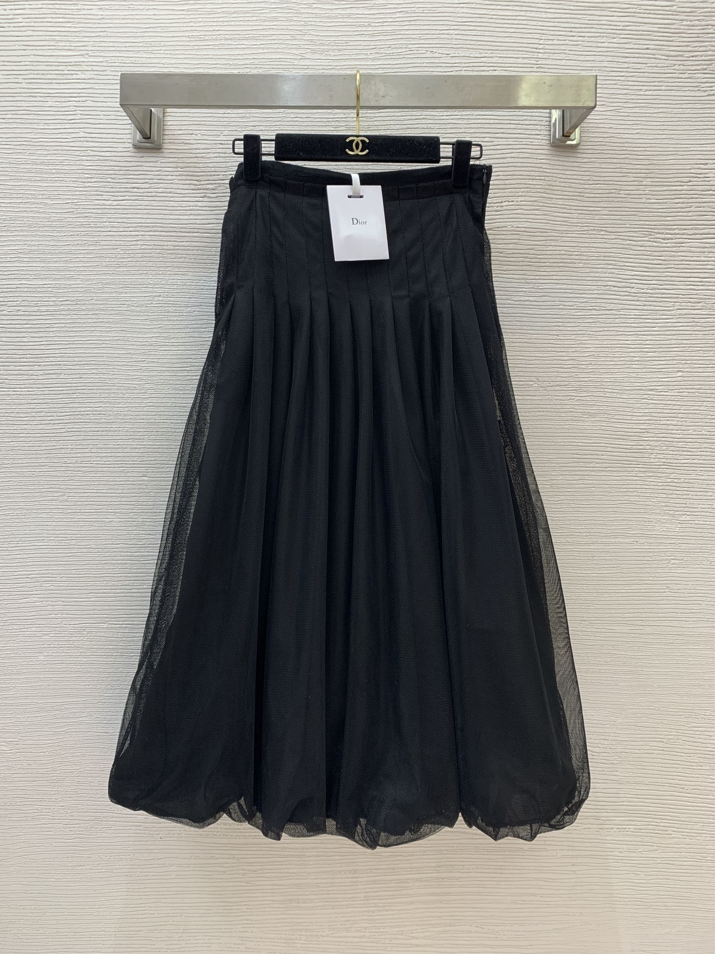 NO:316171,Dio* newest model with a pleated mesh puffy skirt at waist!  Black, (M size waist 70, skirt length 48, dior, skirt, alexander wang19860909款号Dio*新款 腰间压褶网纱蓬蓬半身裙！黑色,（M码腰围70,裙长48,,dior,skirts,alexander wang,Women's clothing