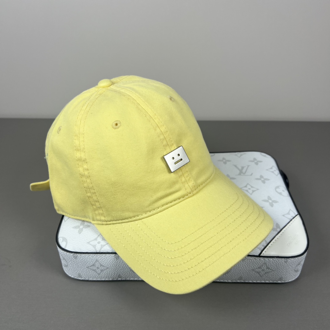 “Acne Studios Baseball Caps: 95% Cotton, Unisex Smile Logo Design” - 图片 3