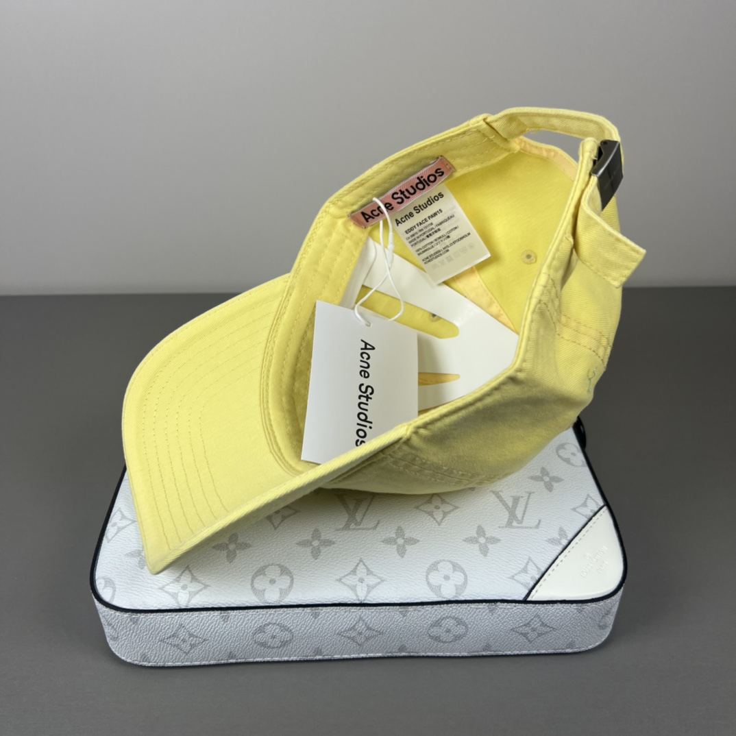 “Acne Studios Baseball Caps: 95% Cotton, Unisex Smile Logo Design” - 图片 6