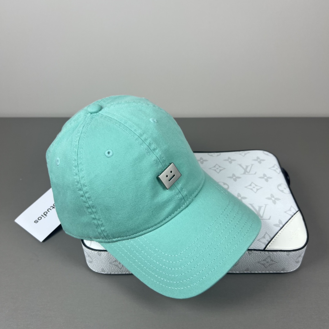 “Acne Studios Baseball Caps: 95% Cotton, Unisex Smile Logo Design” - 图片 8