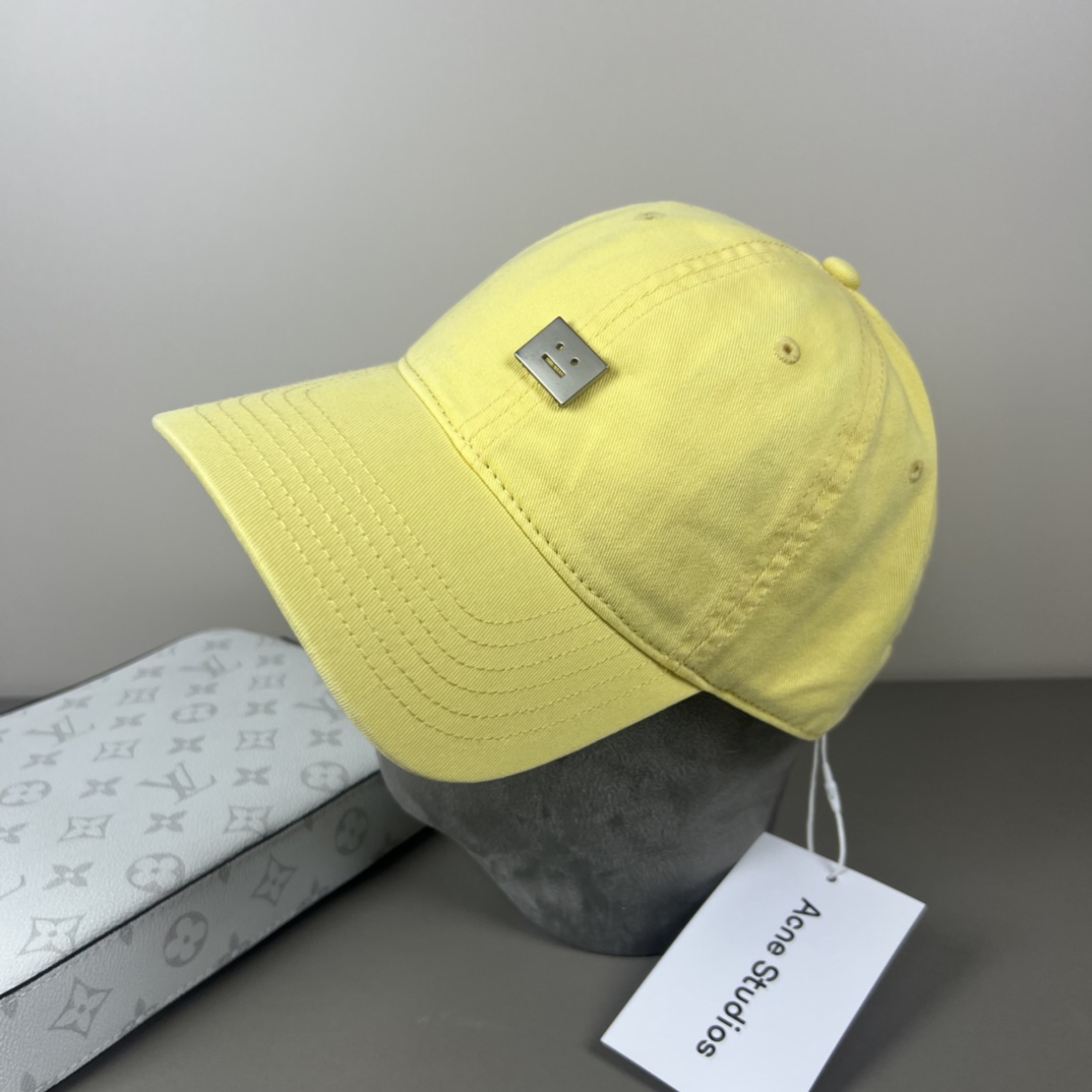 “Acne Studios Baseball Caps: 95% Cotton, Unisex Smile Logo Design” - 图片 5