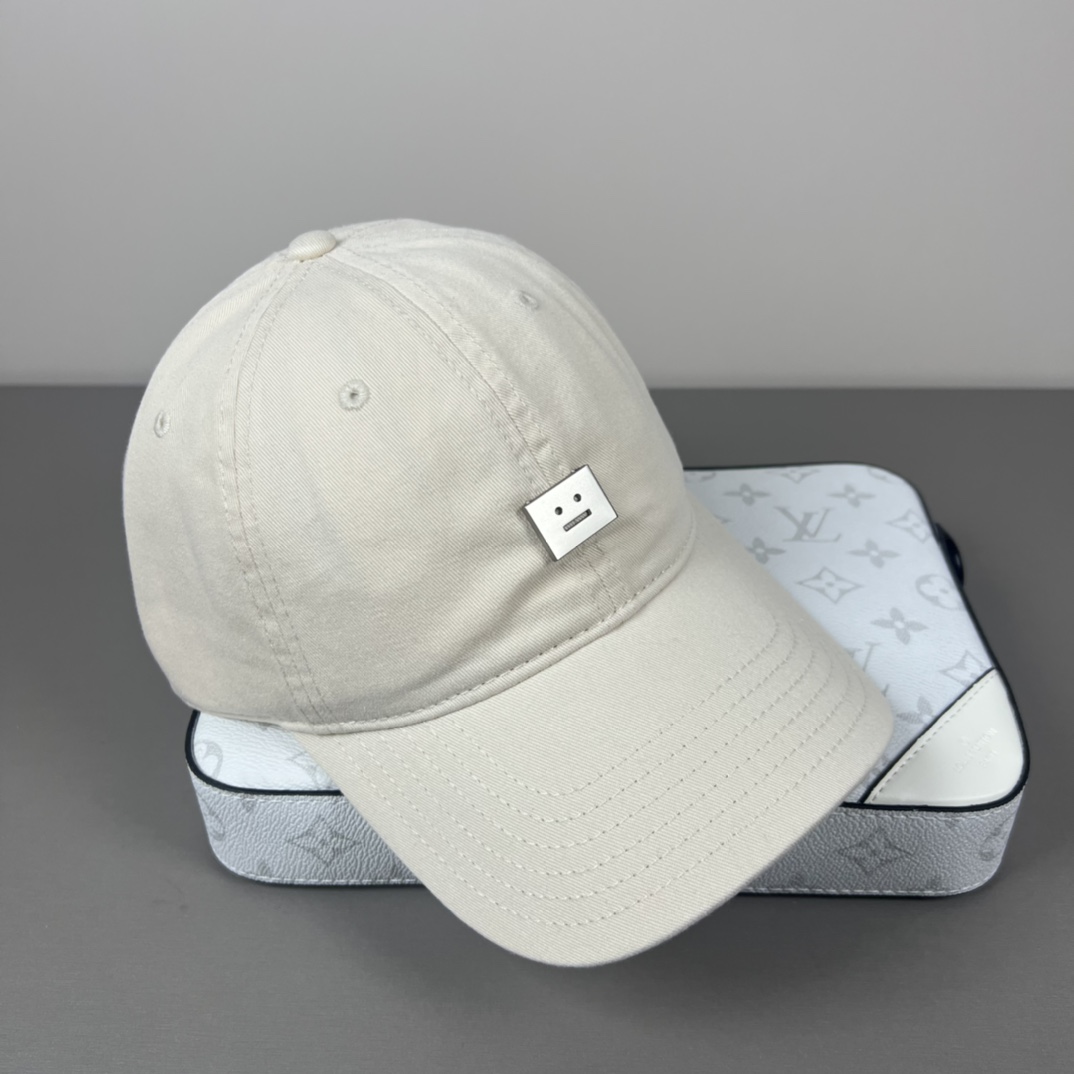 Acne Studios Baseball Caps: 95% Cotton, Smiley Logo, Unisex Design - 图片 8