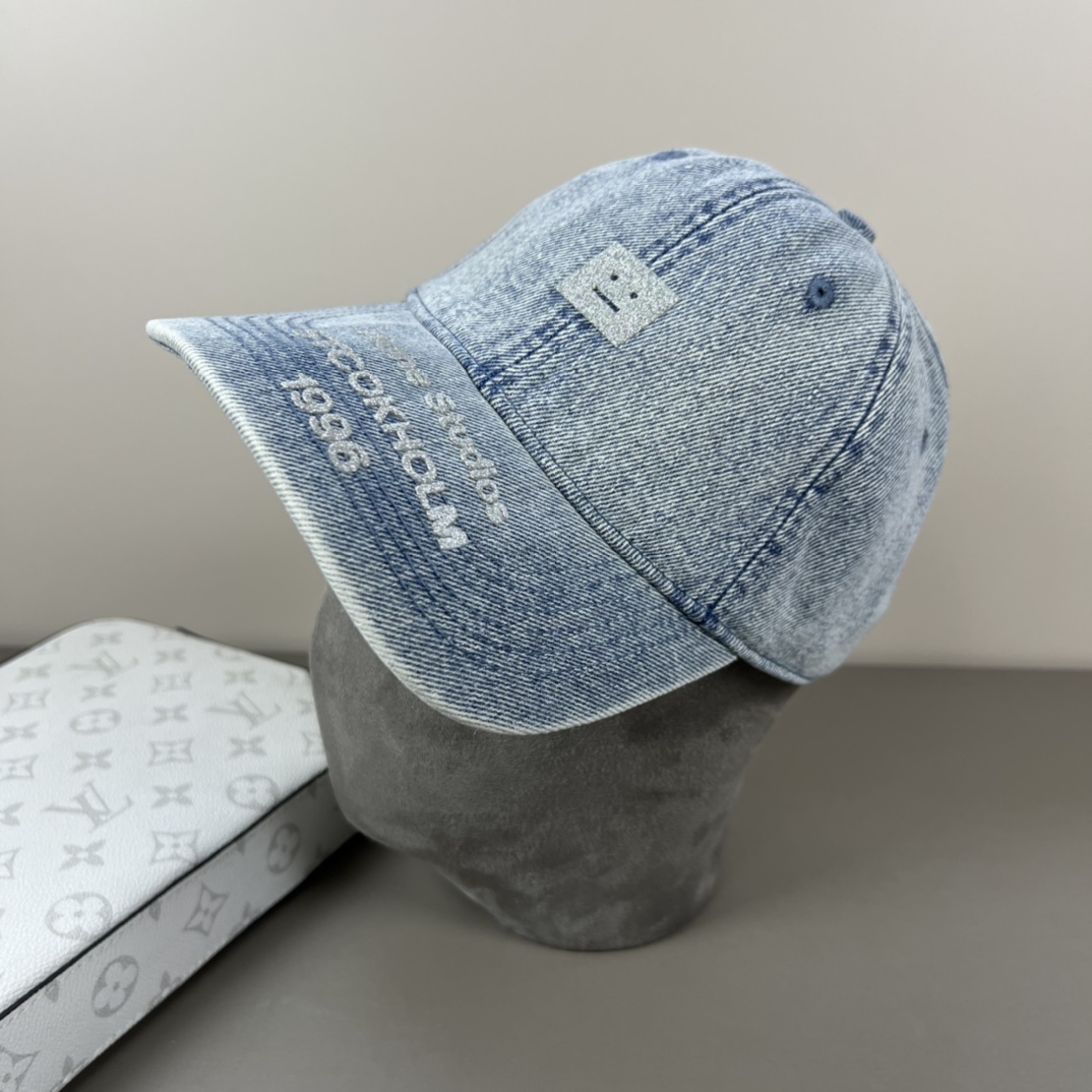 Acne Studios Smile Baseball Caps: 95% Cotton, Custom-made Material, Simple Design - 图片 2