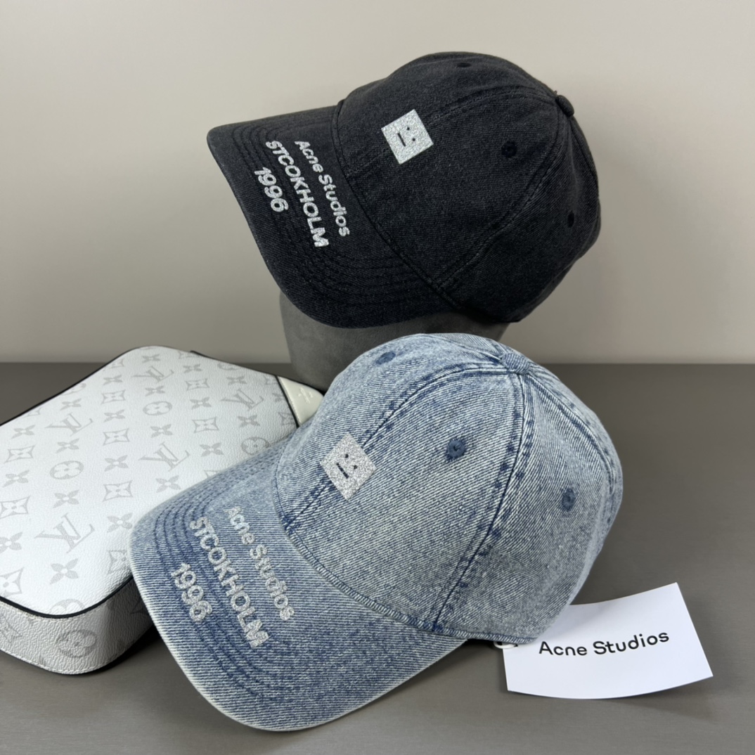 Acne Studios Smile Baseball Caps: 95% Cotton, Custom-made Material, Simple Design - 图片 7