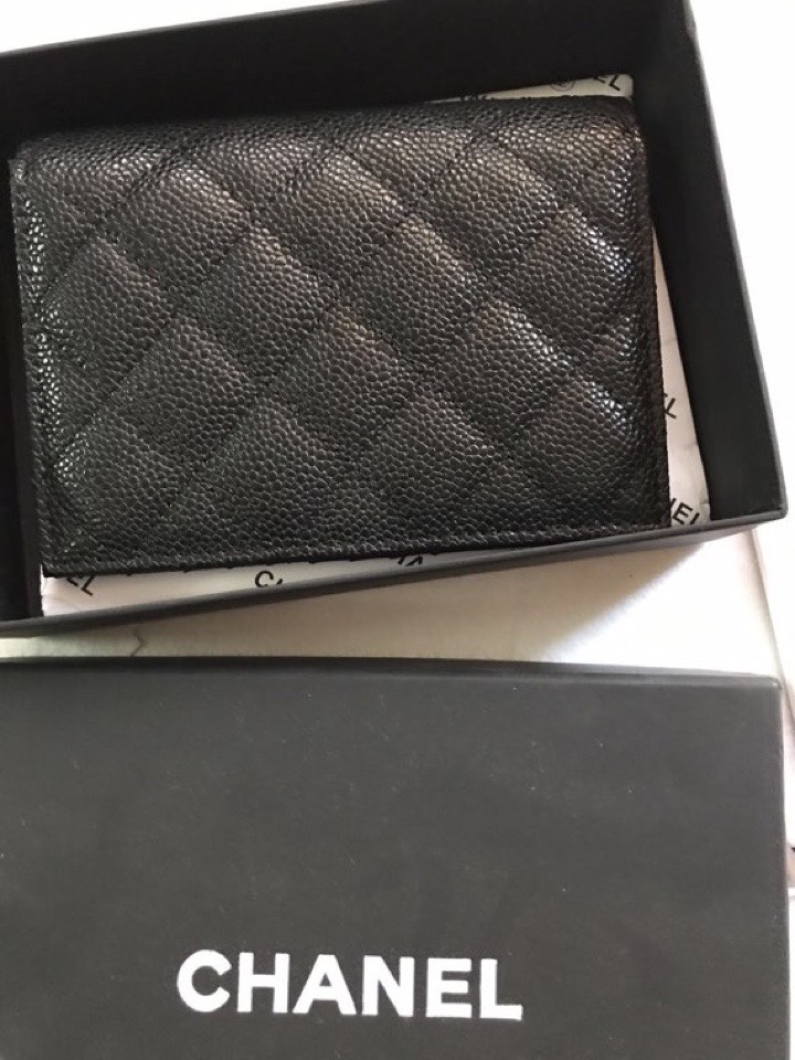 Chanel香奈儿 魚子酱牛皮護照包 高級仕立て