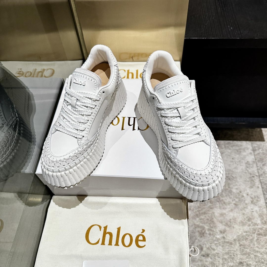 Chloé Handmade Stitching Sneakers - High Density Foam Sole, Durable & Stylish 5 i1739021256 5204 3