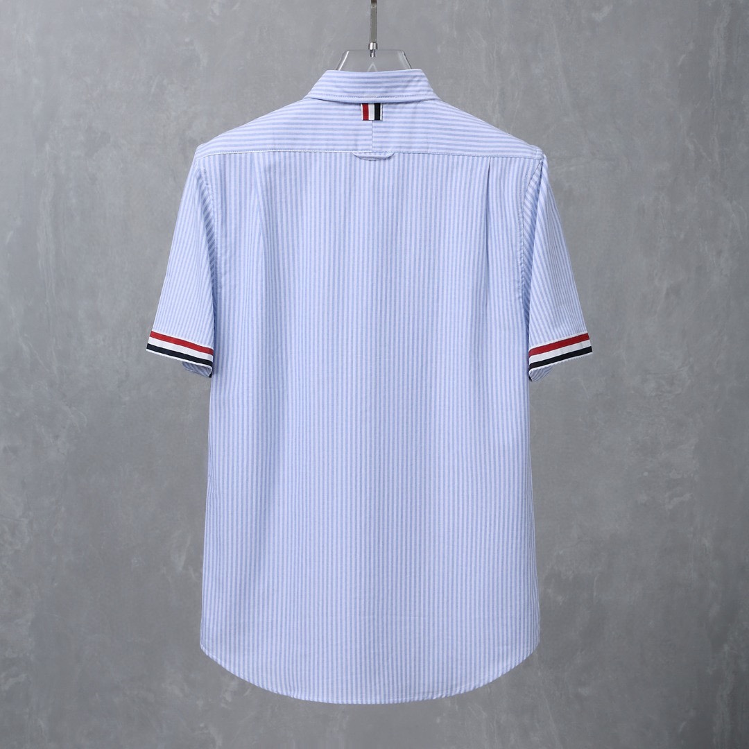 “Thom Browne Striped Short-Sleeve Shirt in High-Quality Oxford Twill” - 图片 2