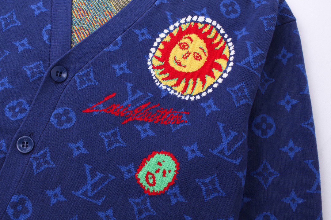 路易威登/Louis Vuitton 秋冬新款 联名老花太阳花针织开衫外套