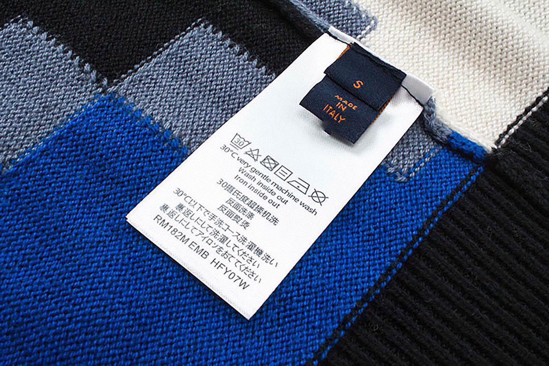 路易威登/Louis Vuitton 秋冬新款马赛克棋盘提花圆领毛衣