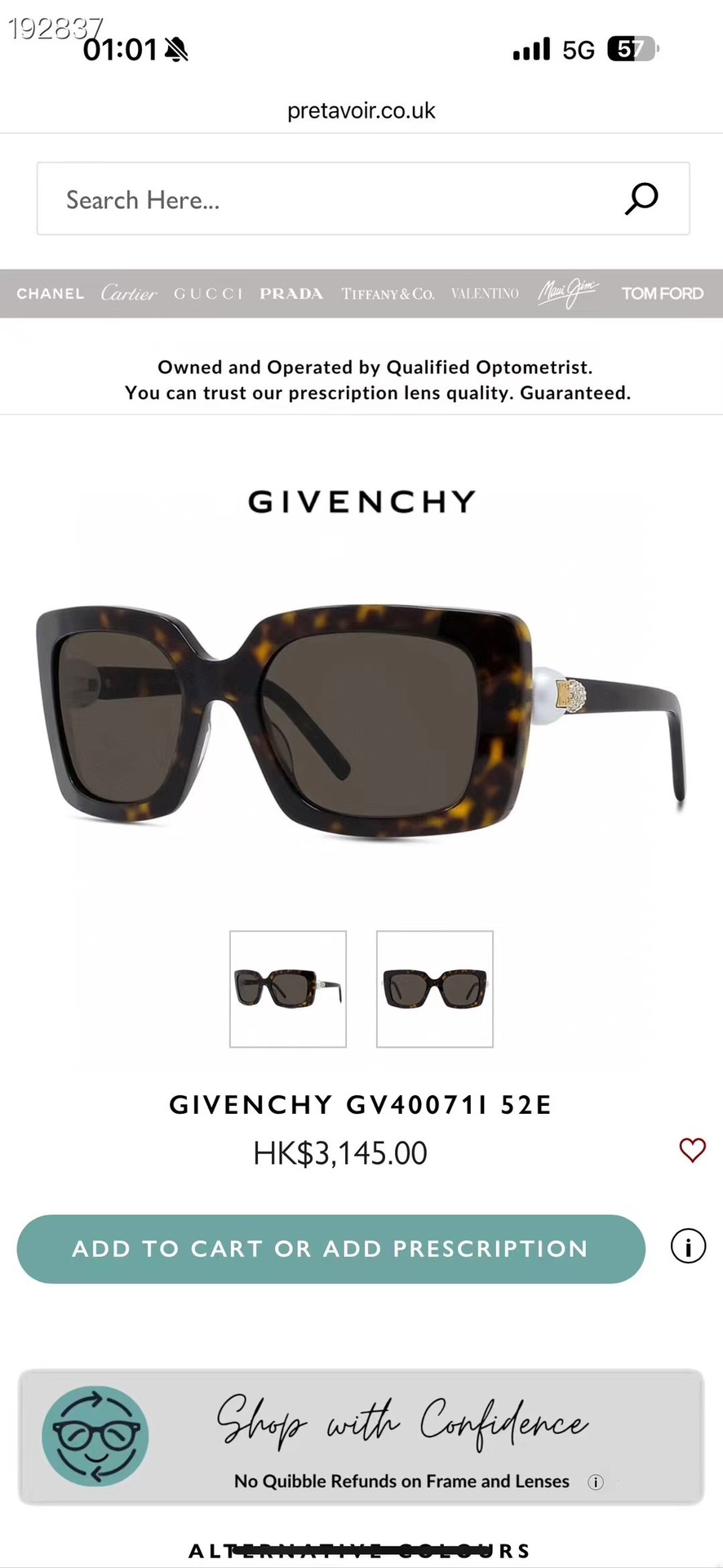 ‼️ 官网图 GIVENCH*⭐️⭐️⭐️MODEL：GV40071F⭐️⭐️⭐️SIZE：56口16-
