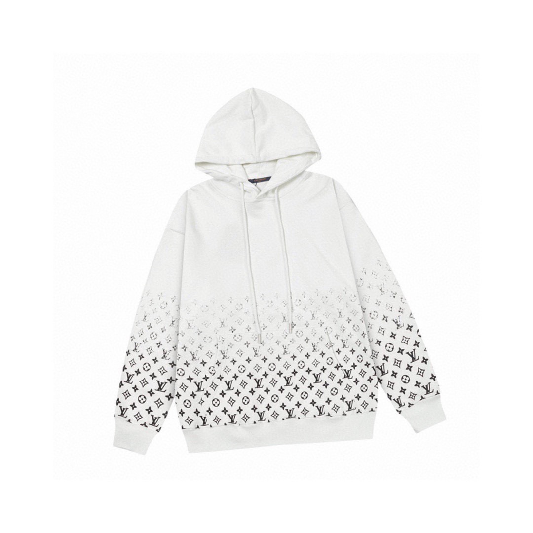 路易威登/Louis Vuitton 秋冬新品 老花半身渐变印花连帽卫衣
