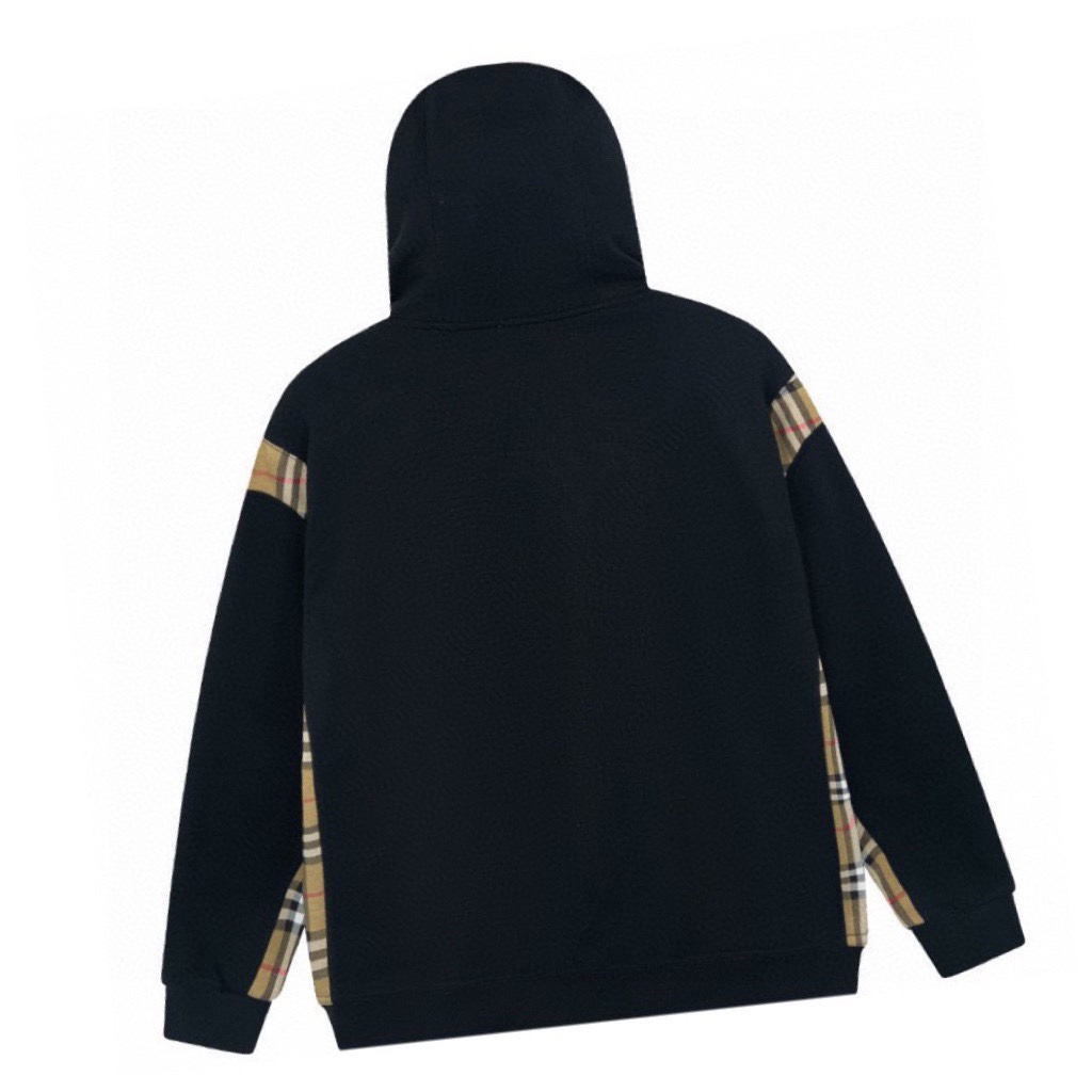 巴宝莉/Burberry 秋冬新款拼接格子连帽外套