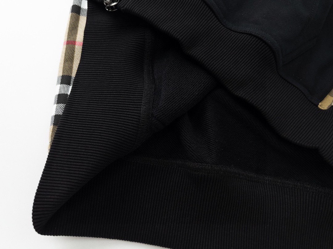 巴宝莉/Burberry 秋冬新款拼接格子连帽外套