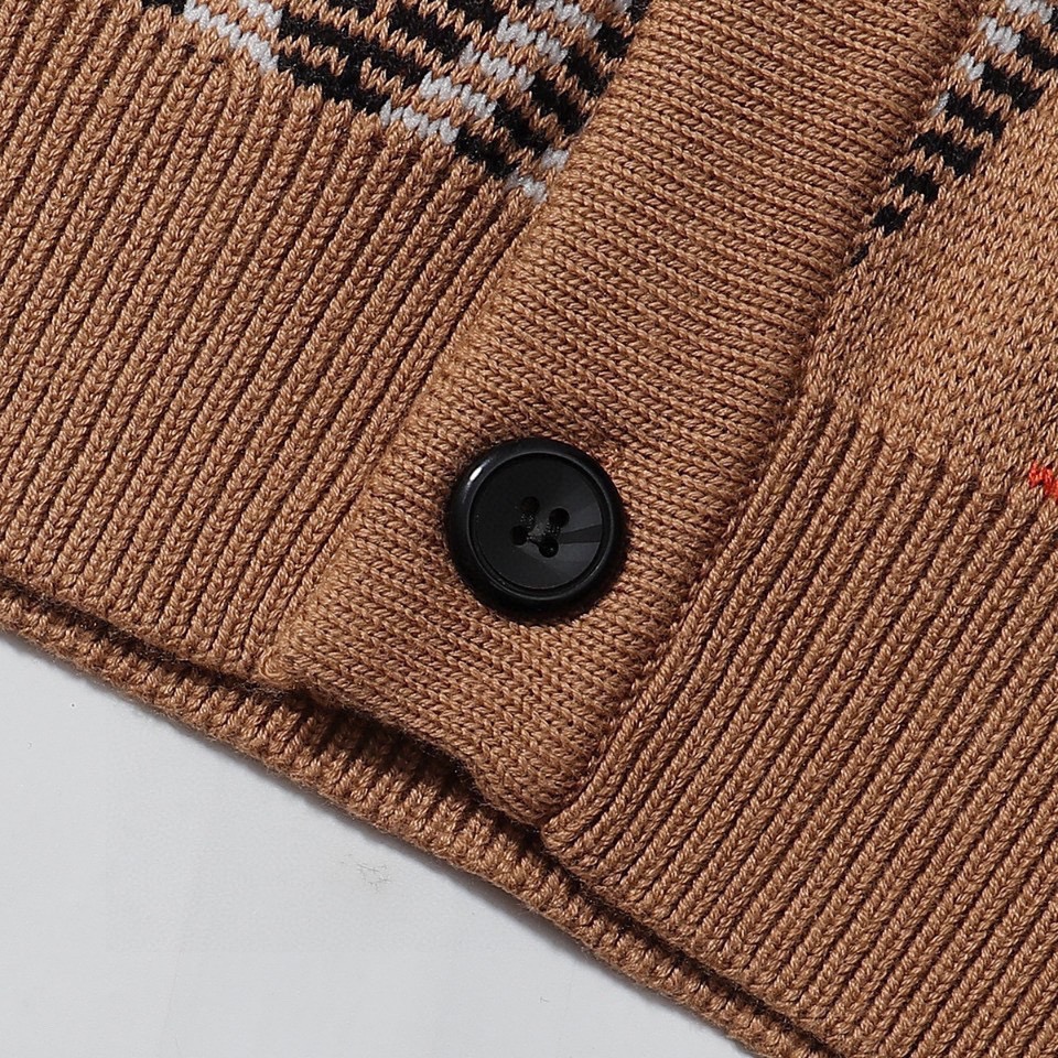 巴宝莉/Burberry 秋冬新品 经典斜纹大格纹针织开衫毛衣