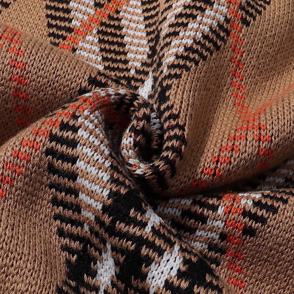 巴宝莉/Burberry 秋冬新品 经典斜纹大格纹针织开衫毛衣