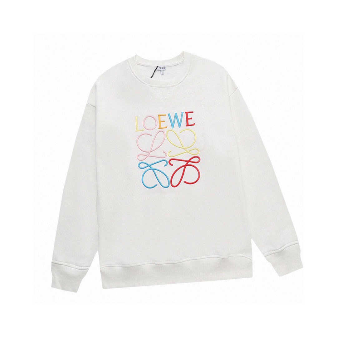 罗意威/Loewe 秋冬新品 彩色字母logo刺绣圆领卫衣