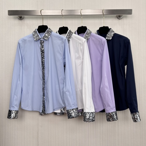 Dolce & Gabbana Women's Sequin Trim Button-Down Shirt, Elegant and Fashionable 1 Dolce & Gabbana Women's Sequin Trim Button-Down Shirt, Elegant and Fashionable