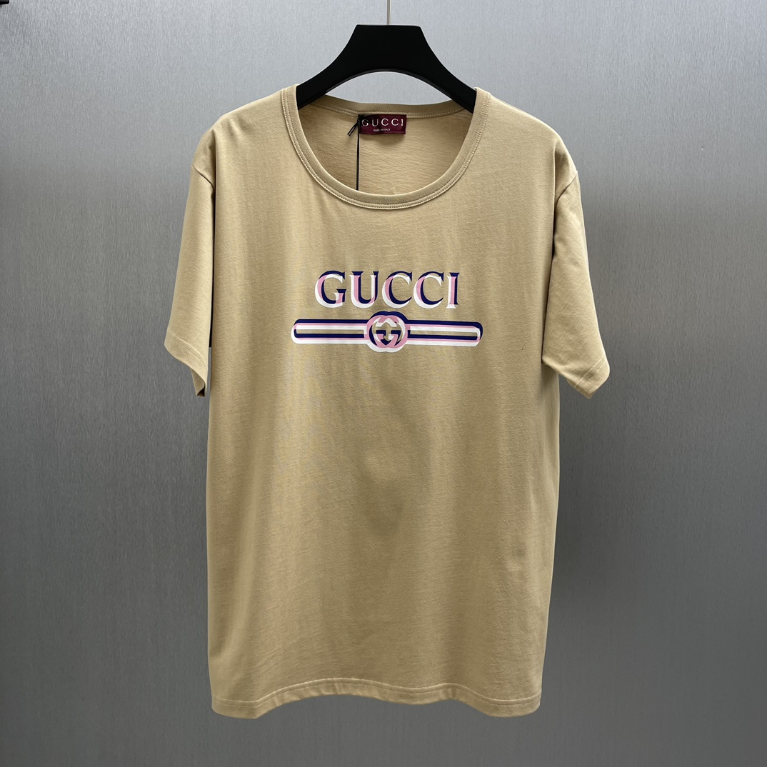 🧧Camiseta de punto de algodón con estampado de cinturón clásico GG Size: S-XL Los elementos de la marca se renuevan co…