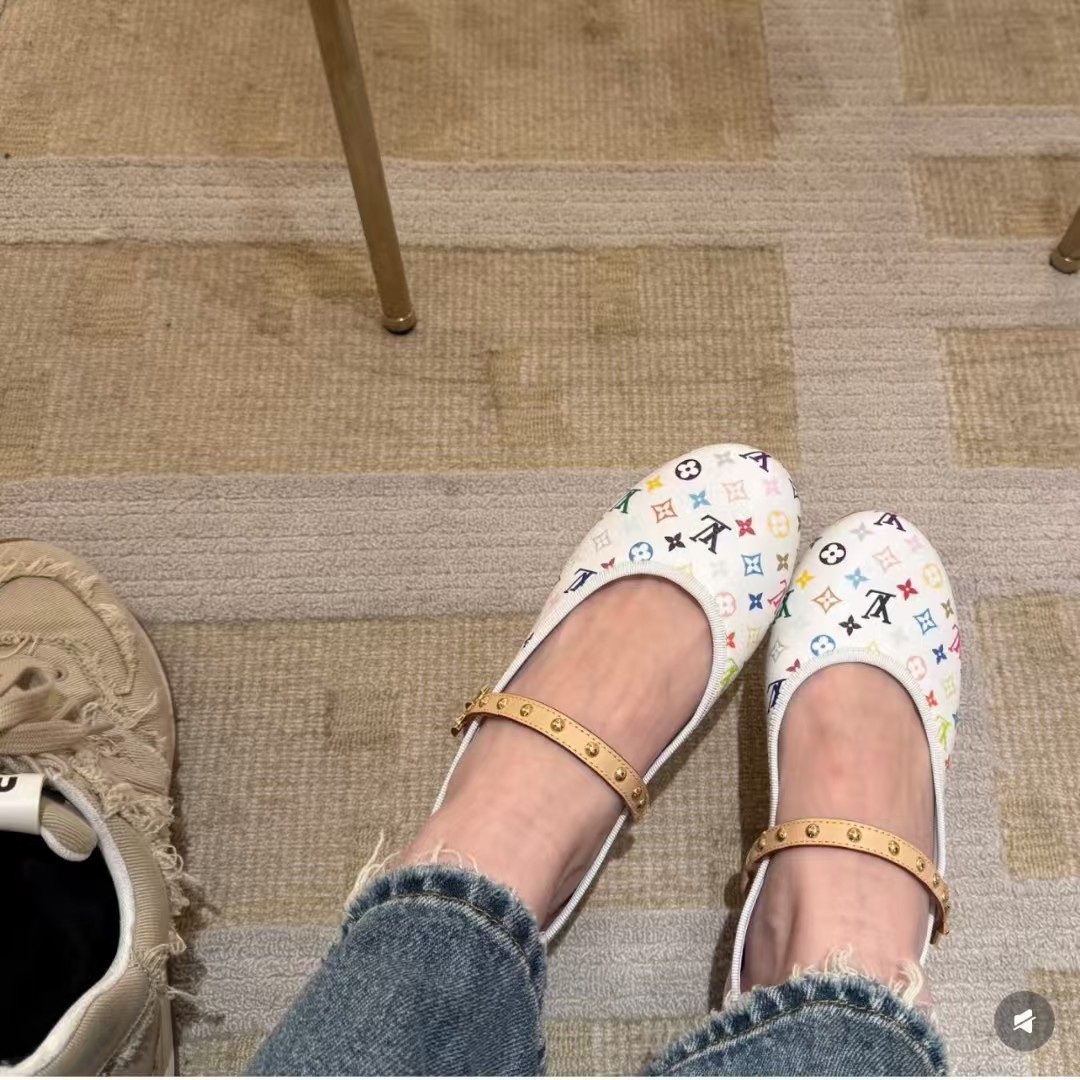 NO:164722,White three-color ballet shoes19860909白三彩,芭蕾舞鞋,Women's Shoes