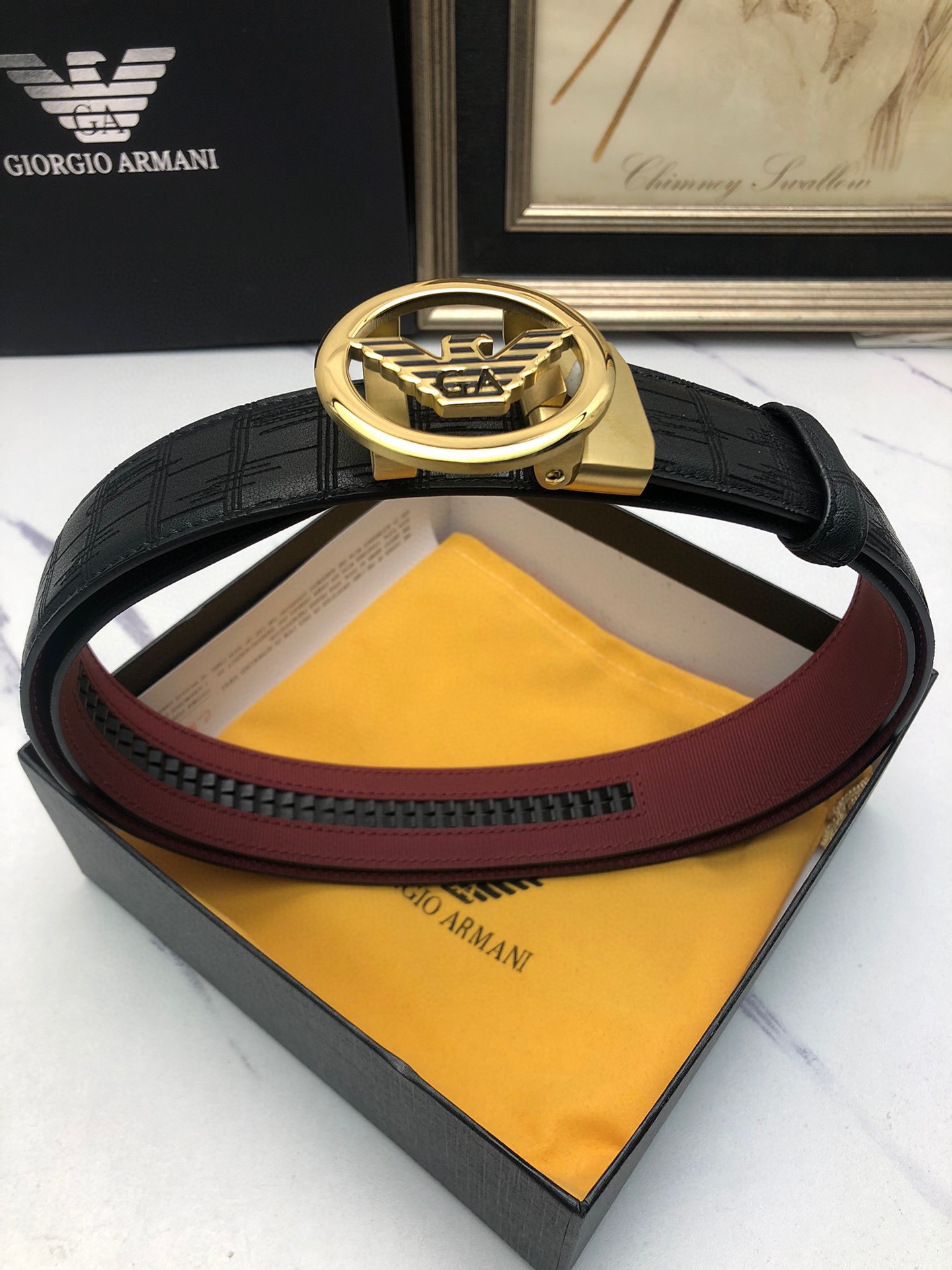 Italian Imported Oxen Skin Automatic Belts with Original Sheets and Automatic Buttons - 图片 1