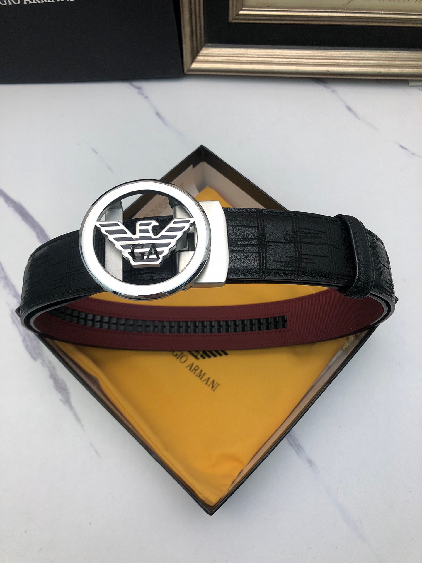 Italian-made Amani Automatic Belts: Genuine Oxen Skin, Tailorable, Exclusive Design - 图片 1