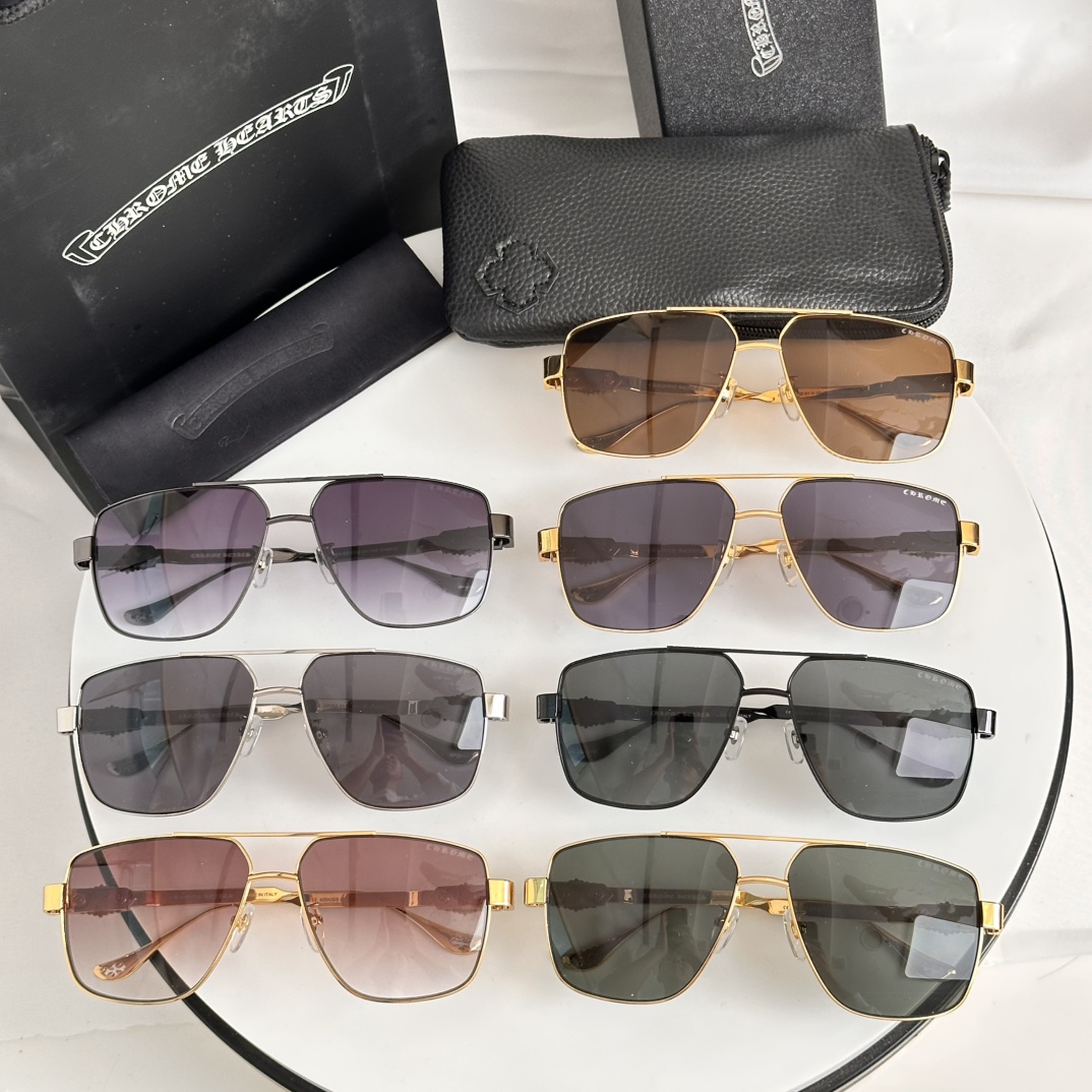   新款 眼镜界的爱马仕 Chromehearts 克罗心眼镜 男女款太阳镜 金 镜架 顶级品质墨镜 质